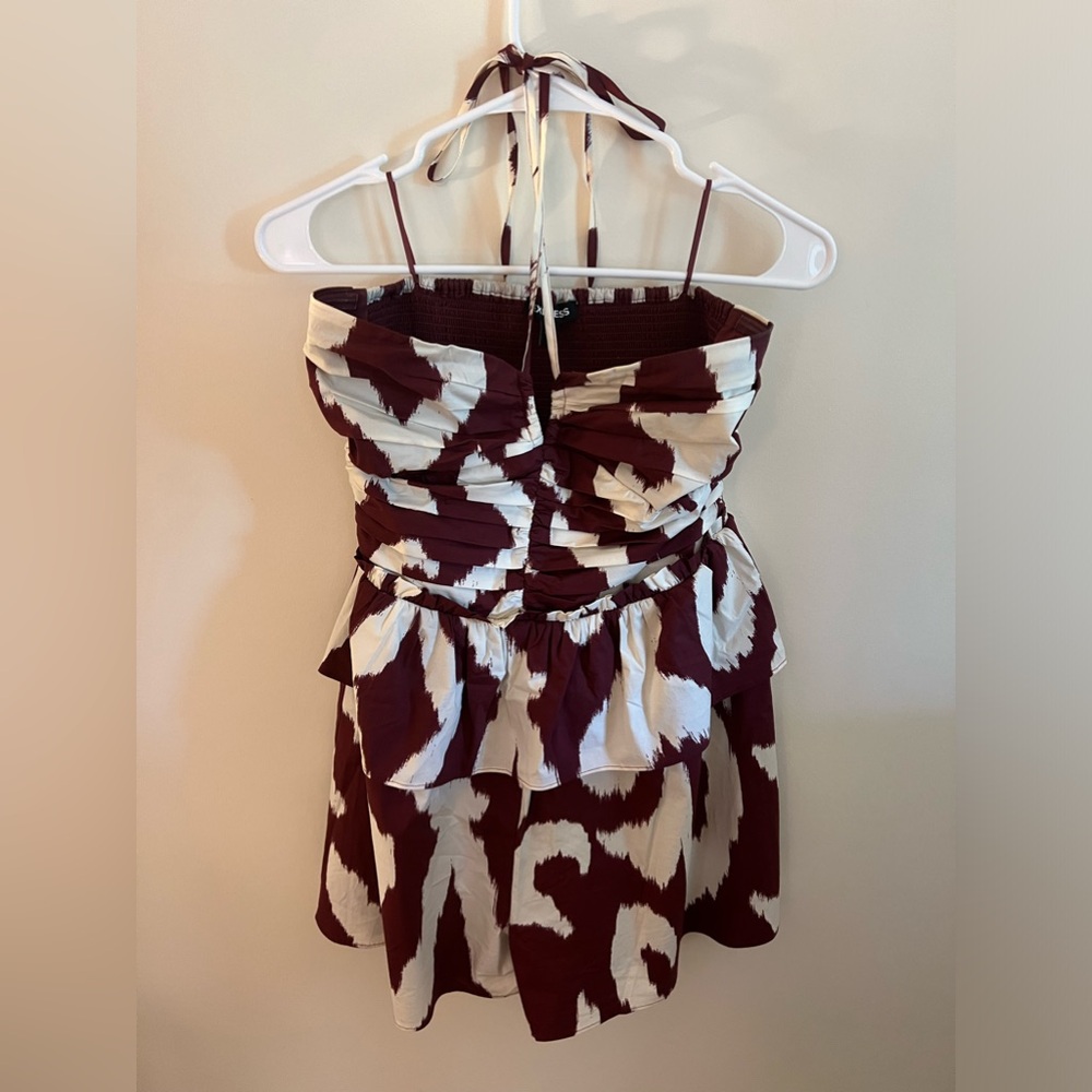 Express red and white dress